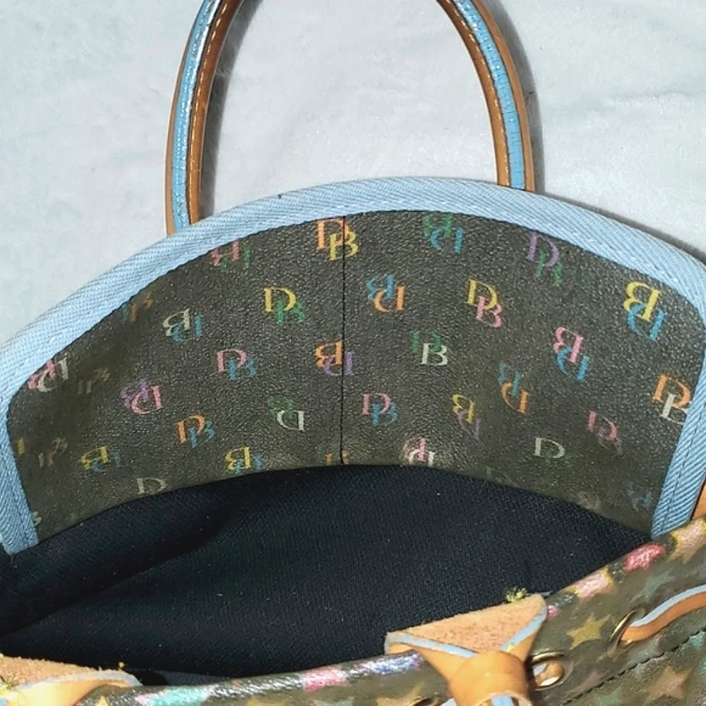 Dooney & Bourke Vintage Y2K Scribble Stars Satchel Bag Purse